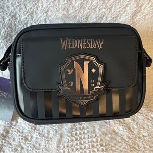 Primark Black and Gold Wednesday Crossbody Bag